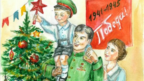 Рисунки станут новогодними открытками